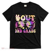 Groovy Last Day Of School Peace Out 2nd Grade T-Shirt thumb 0