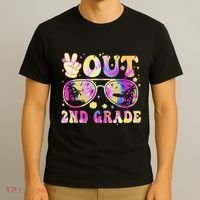 Groovy Last Day Of School Peace Out 2nd Grade T-Shirt thumb 3