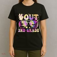 Groovy Last Day Of School Peace Out 2nd Grade T-Shirt thumb 4