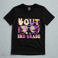 Groovy Last Day Of School Peace Out 2nd Grade T-Shirt thumb 5