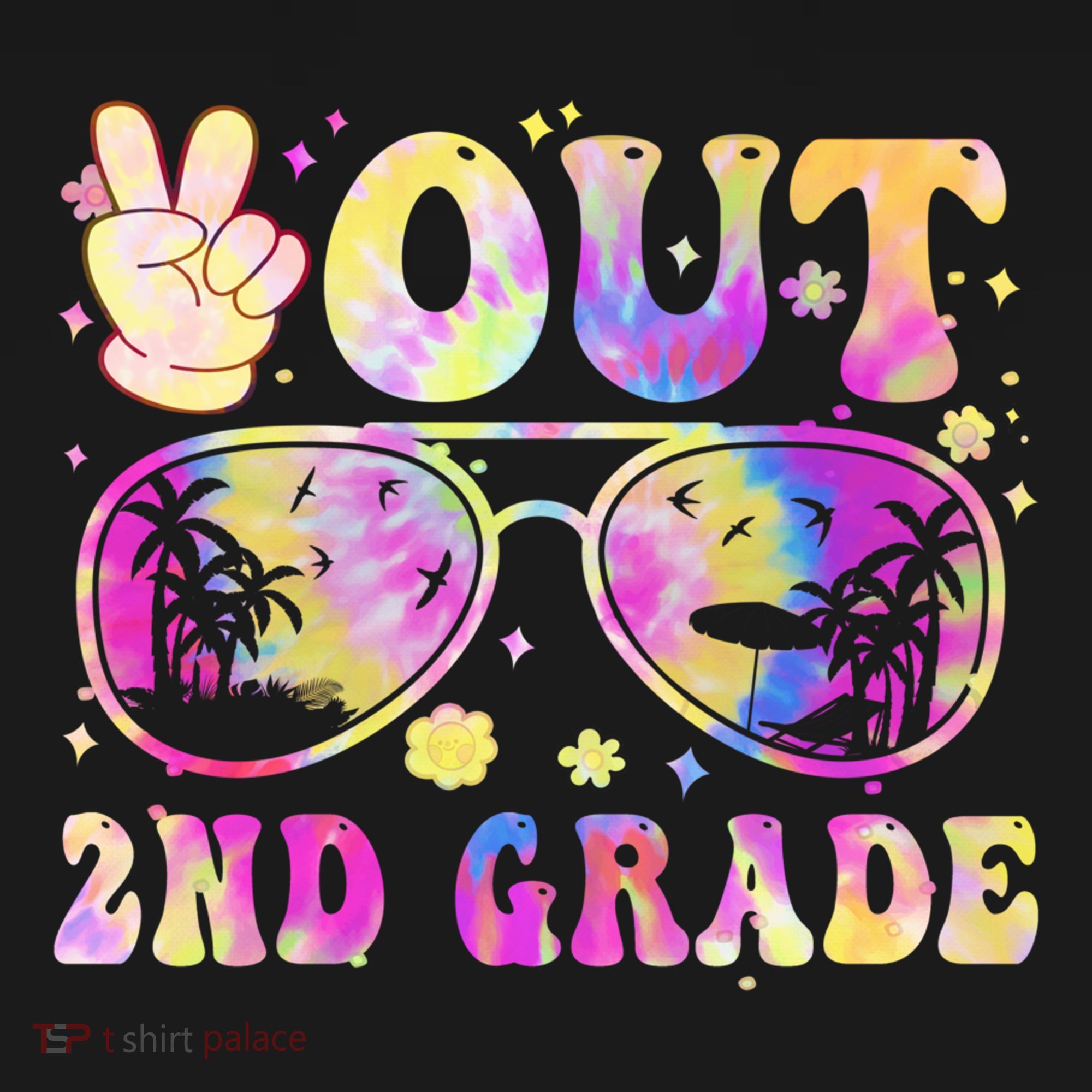 Groovy Last Day Of School Peace Out 2nd Grade Women's Hoodie