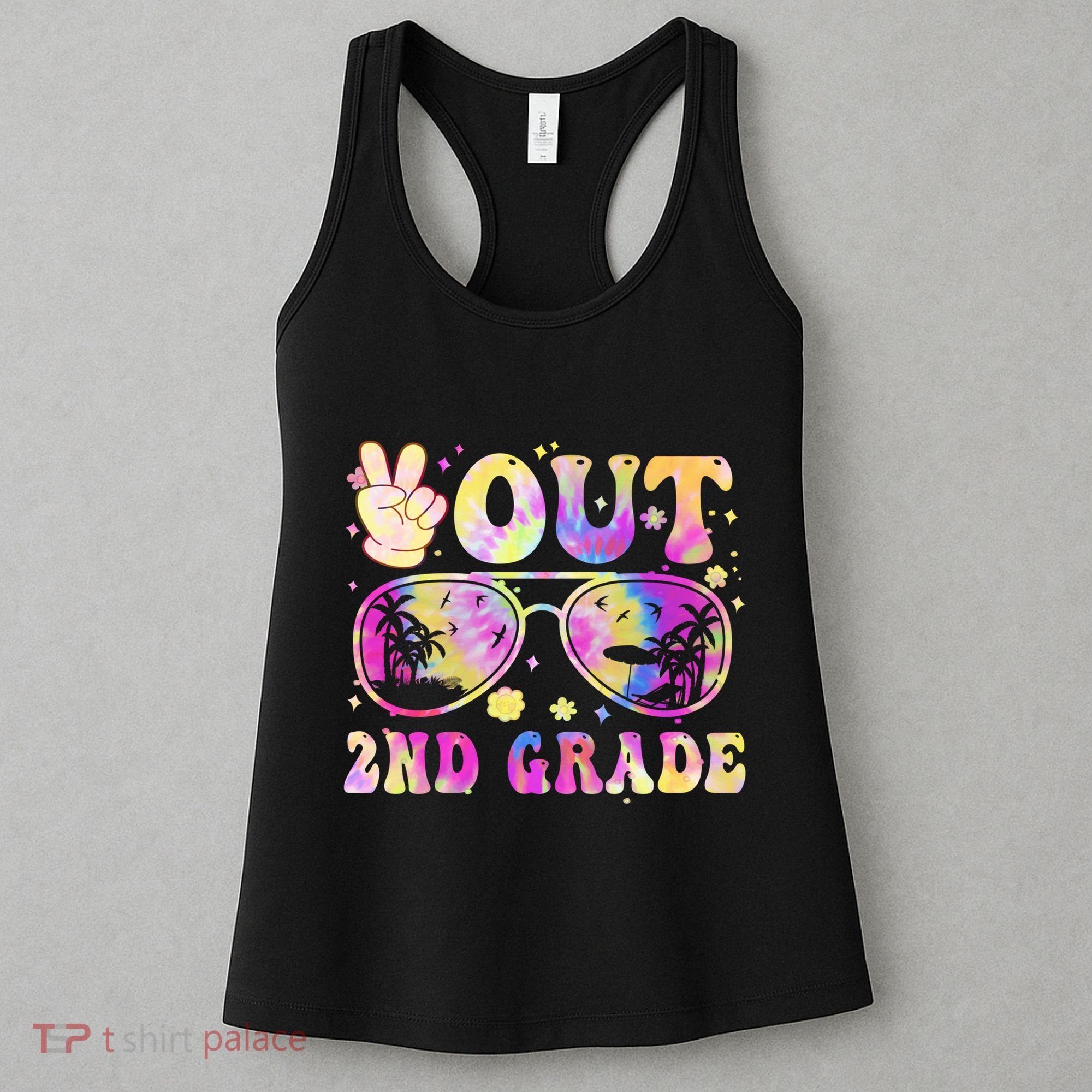 Groovy Last Day Of School Peace Out 2nd Grade Women's Tank Top