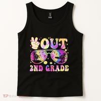 Groovy Last Day Of School Peace Out 2nd Grade Tank Top thumb 2