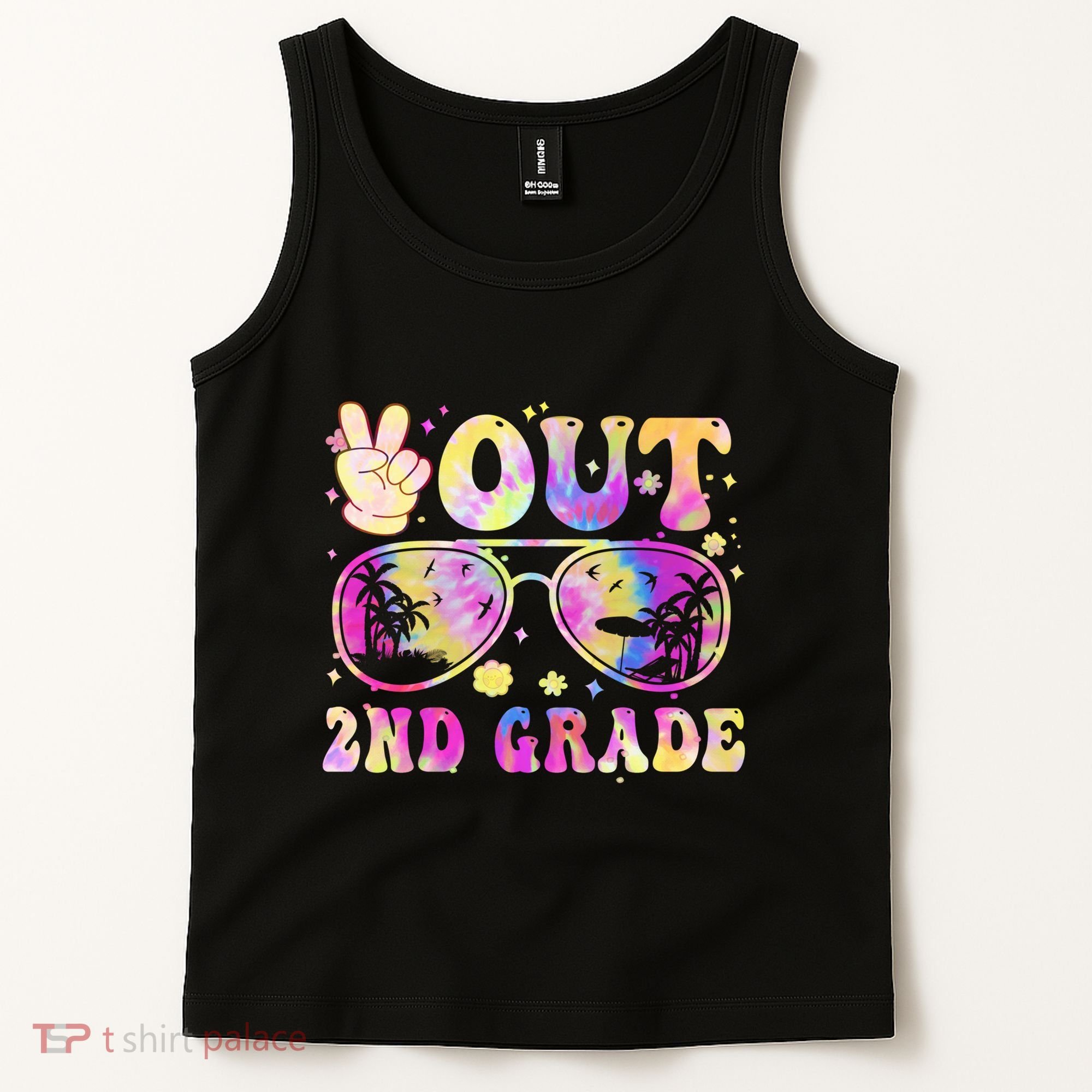 Groovy Last Day Of School Peace Out 2nd Grade Tank Top