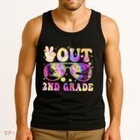 Groovy Last Day Of School Peace Out 2nd Grade Tank Top thumb 3