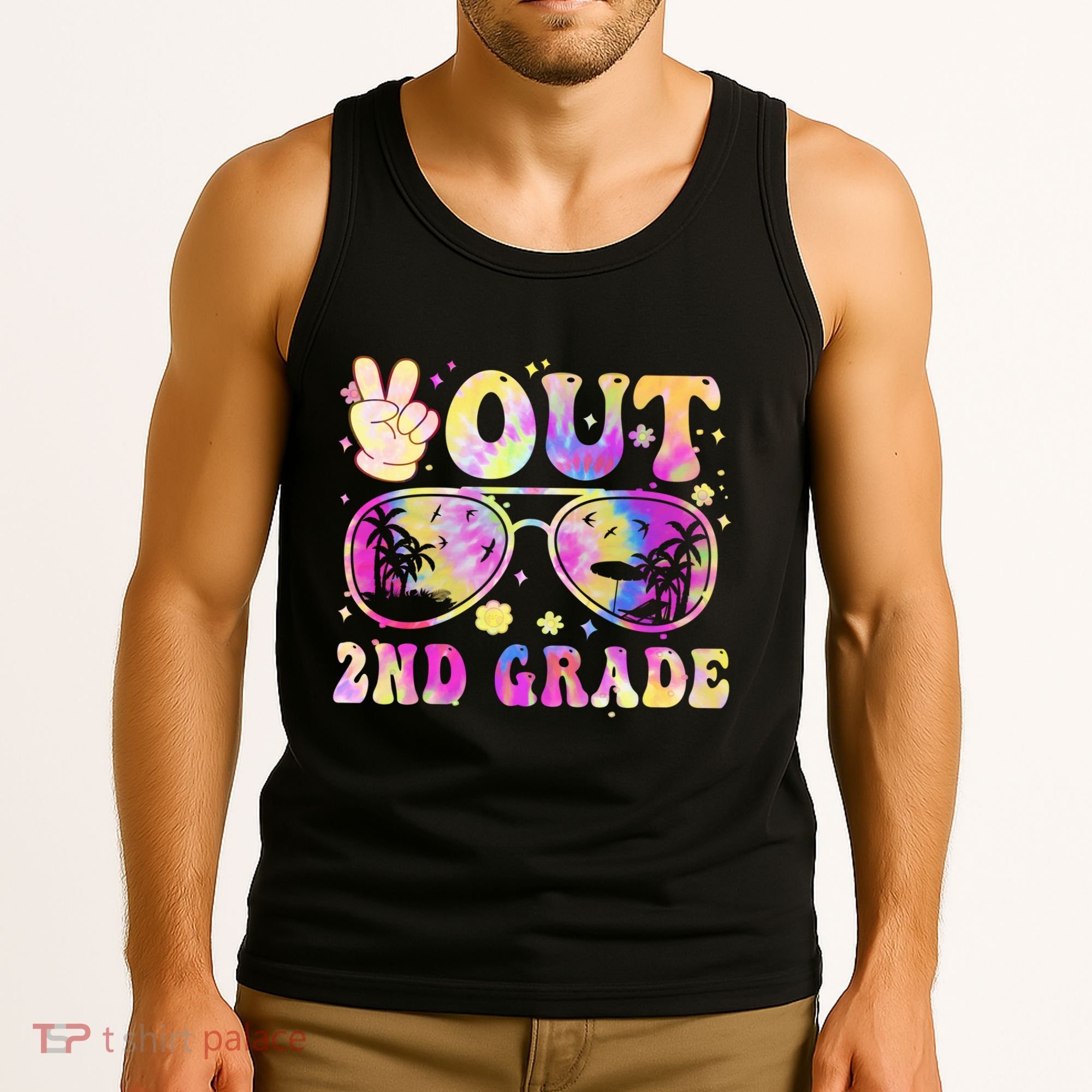 Groovy Last Day Of School Peace Out 2nd Grade Tank Top