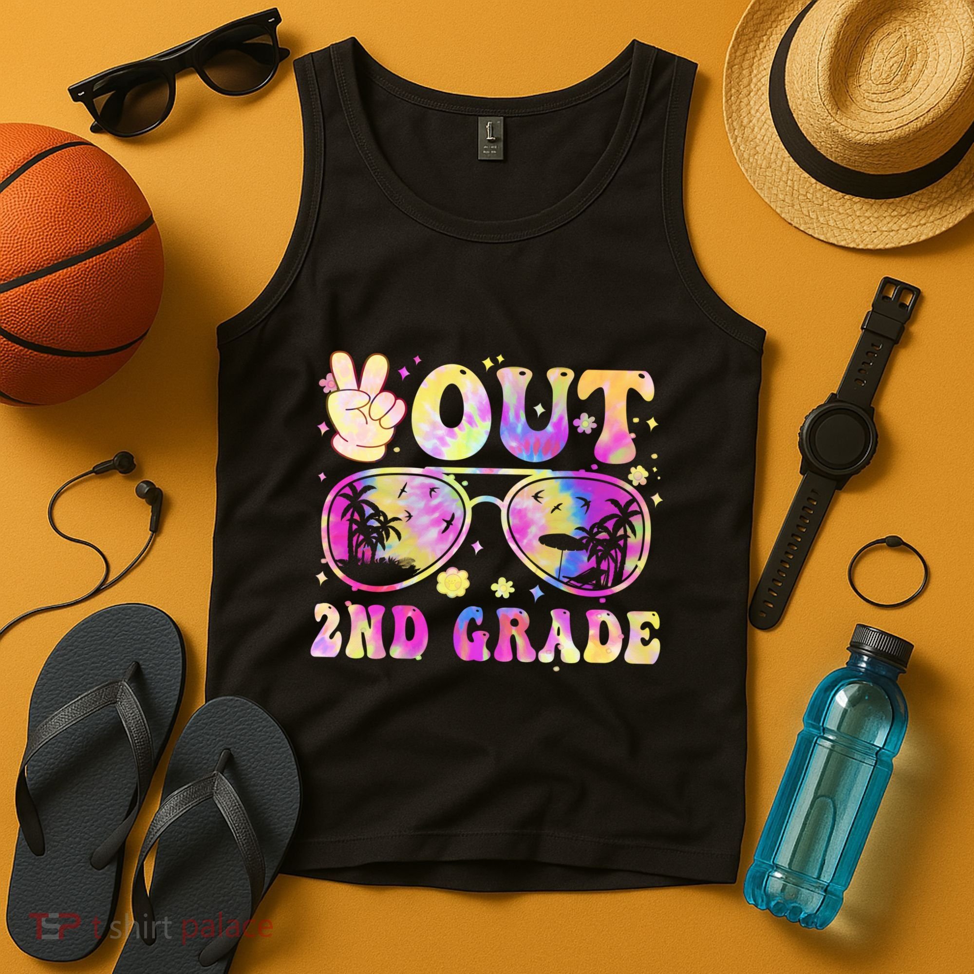 Groovy Last Day Of School Peace Out 2nd Grade Tank Top