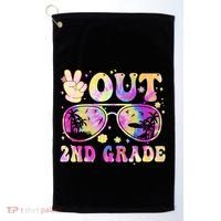 Groovy Last Day Of School Peace Out 2nd Grade Golf Towel thumb 0