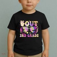 Groovy Last Day Of School Peace Out 2nd Grade Toddler T-Shirt thumb 2