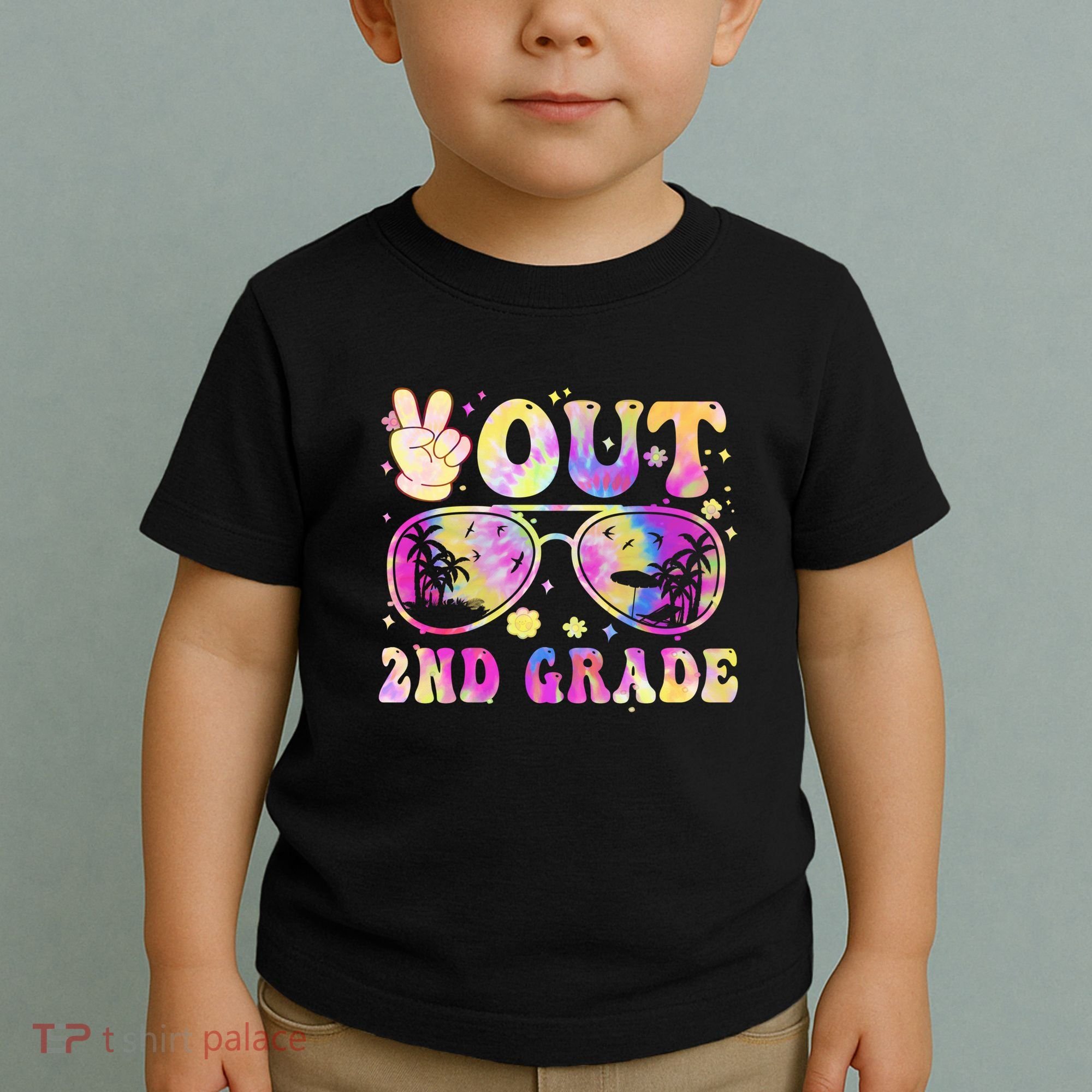 Groovy Last Day Of School Peace Out 2nd Grade Toddler T-Shirt
