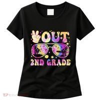 Groovy Last Day Of School Peace Out 2nd Grade Women's T-Shirt thumb 0