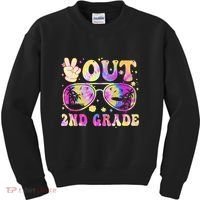 Groovy Last Day Of School Peace Out 2nd Grade Kids Sweatshirt thumb 0
