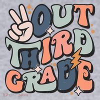 Groovy Last Day Of School 3rd Grade Peace Out Third Grade Women's Sweatshirt thumb 2
