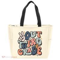 Groovy Last Day Of School 3rd Grade Peace Out Third Grade Tote Bag thumb 0