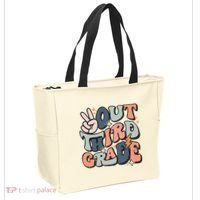 Groovy Last Day Of School 3rd Grade Peace Out Third Grade Tote Bag thumb 2