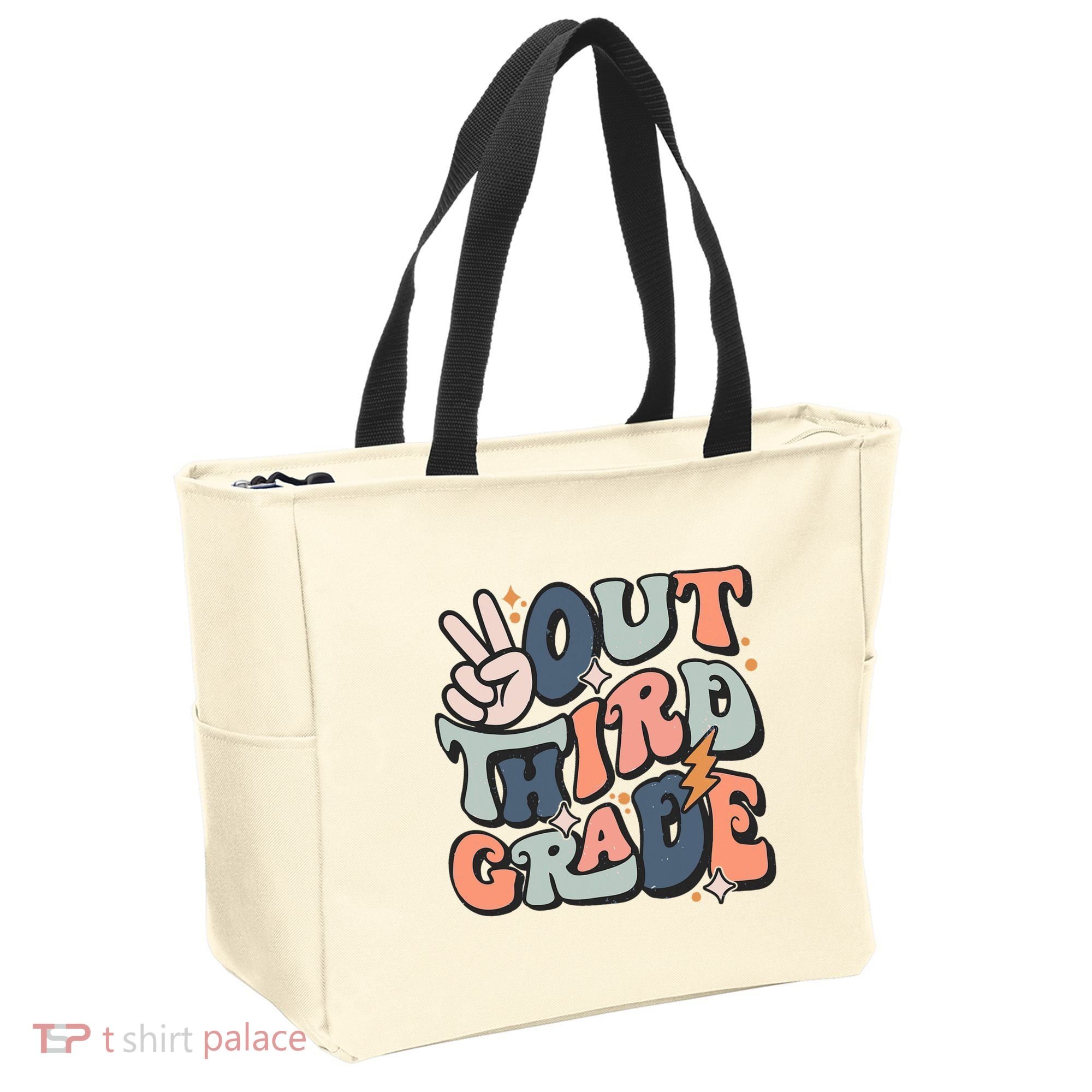 Groovy Last Day Of School 3rd Grade Peace Out Third Grade Tote Bag