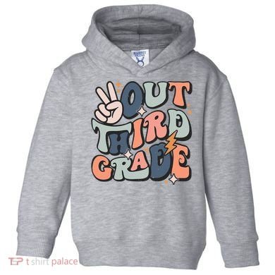 Groovy Last Day Of School 3rd Grade Peace Out Third Grade Toddler Hoodie