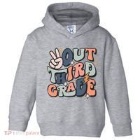 Groovy Last Day Of School 3rd Grade Peace Out Third Grade Toddler Hoodie thumb 0