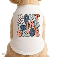 Groovy Last Day Of School 3rd Grade Peace Out Third Grade Doggie Tank thumb 0