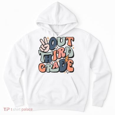 Groovy Last Day Of School 3rd Grade Peace Out Third Grade Hoodie