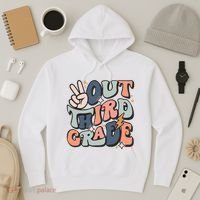 Groovy Last Day Of School 3rd Grade Peace Out Third Grade Hoodie thumb 3