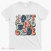 Groovy Last Day Of School 3rd Grade Peace Out Third Grade T-Shirt thumb 0