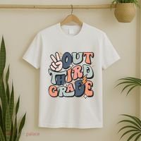 Groovy Last Day Of School 3rd Grade Peace Out Third Grade T-Shirt thumb 2