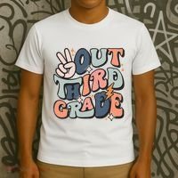Groovy Last Day Of School 3rd Grade Peace Out Third Grade T-Shirt thumb 3
