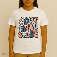 Groovy Last Day Of School 3rd Grade Peace Out Third Grade T-Shirt thumb 4