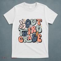 Groovy Last Day Of School 3rd Grade Peace Out Third Grade T-Shirt thumb 5