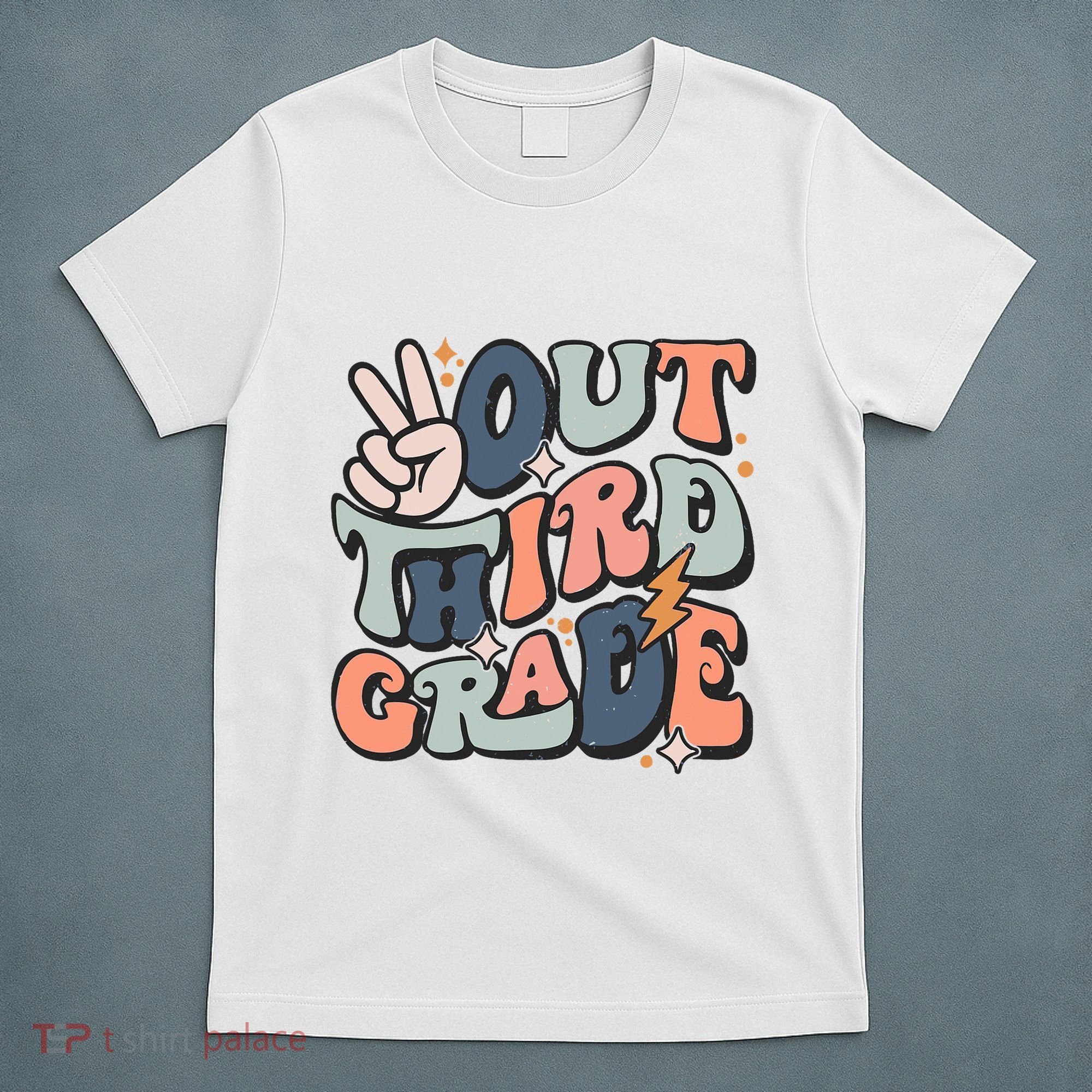 Groovy Last Day Of School 3rd Grade Peace Out Third Grade T-Shirt