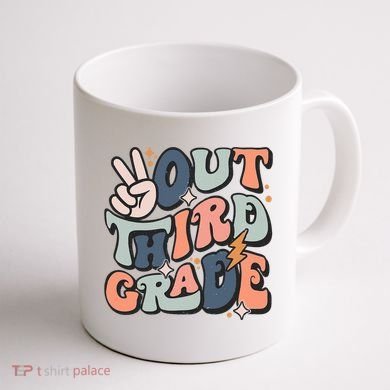Groovy Last Day Of School 3rd Grade Peace Out Third Grade Coffee Mug back