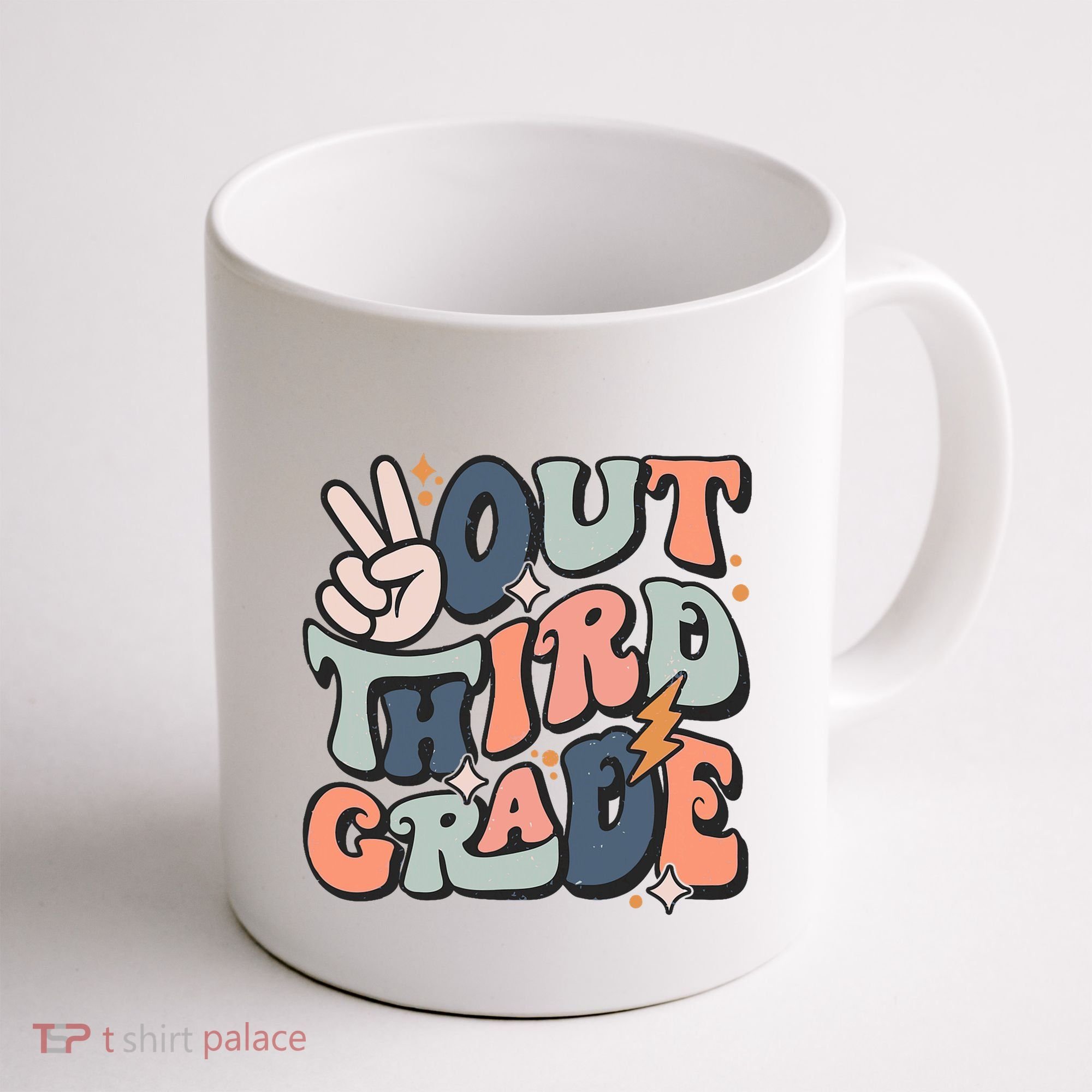 Groovy Last Day Of School 3rd Grade Peace Out Third Grade Coffee Mug