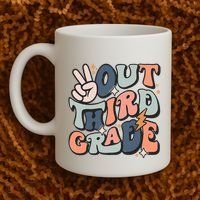 Groovy Last Day Of School 3rd Grade Peace Out Third Grade Coffee Mug thumb 2