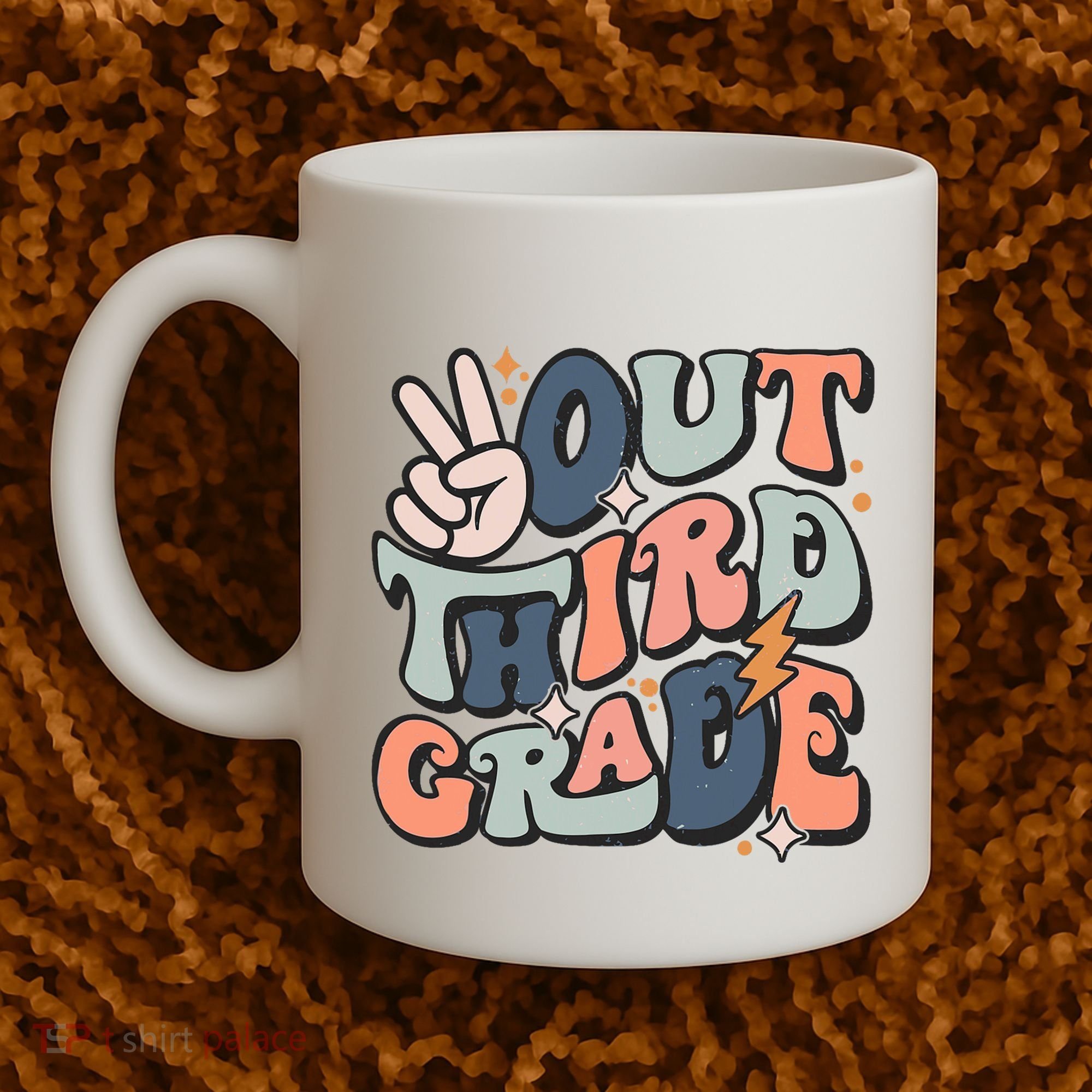Groovy Last Day Of School 3rd Grade Peace Out Third Grade Coffee Mug