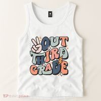 Groovy Last Day Of School 3rd Grade Peace Out Third Grade Tank Top thumb 2