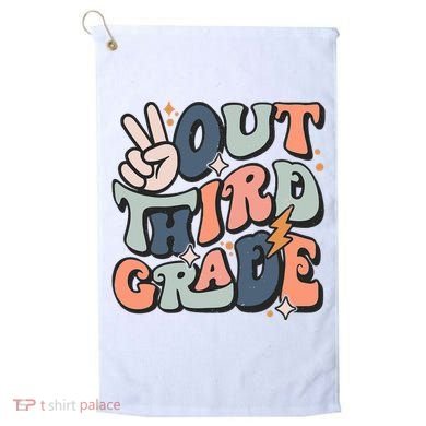 Groovy Last Day Of School 3rd Grade Peace Out Third Grade Golf Towel