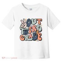 Groovy Last Day Of School 3rd Grade Peace Out Third Grade Toddler T-Shirt thumb 0