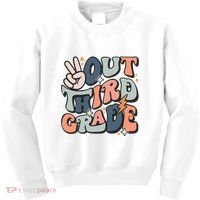 Groovy Last Day Of School 3rd Grade Peace Out Third Grade Kids Sweatshirt thumb 0