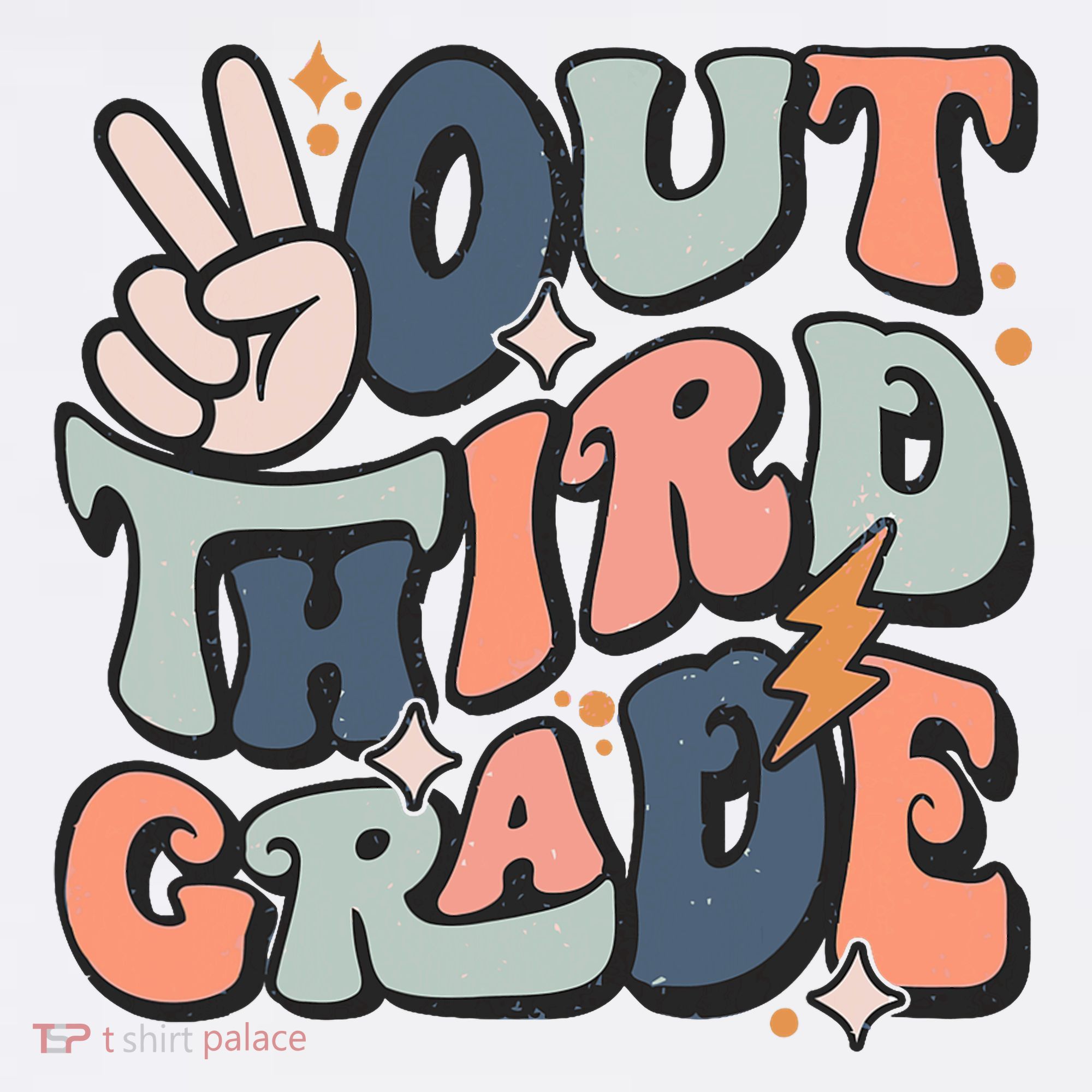 Groovy Last Day Of School 3rd Grade Peace Out Third Grade Kids Sweatshirt