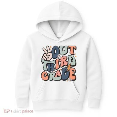 Groovy Last Day Of School 3rd Grade Peace Out Third Grade Kids Hoodie