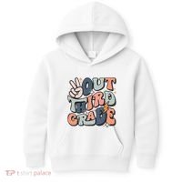 Groovy Last Day Of School 3rd Grade Peace Out Third Grade Kids Hoodie thumb 0