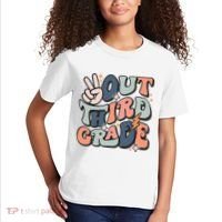 Groovy Last Day Of School 3rd Grade Peace Out Third Grade Kids T-Shirt thumb 2