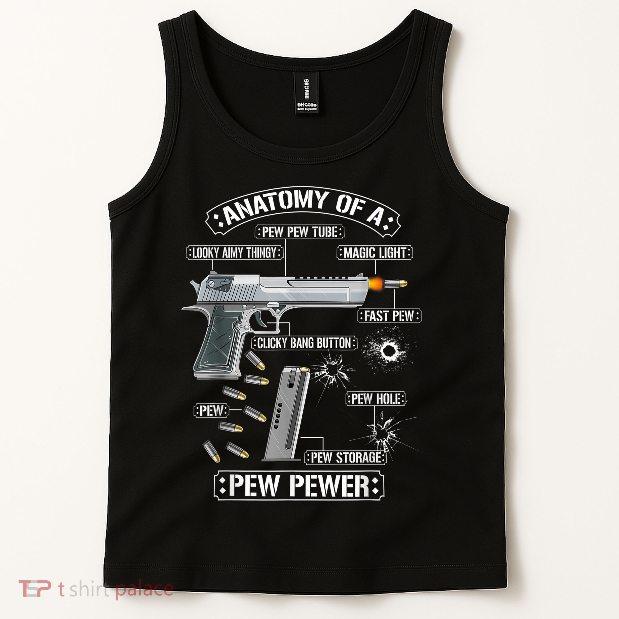 Gun Lovers Funny Amendment Meme Anatomy Of A Pew Pewer Tank Top