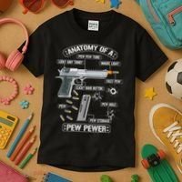 Gun Lovers Funny Amendment Meme Anatomy Of A Pew Pewer Kids T-Shirt thumb 3