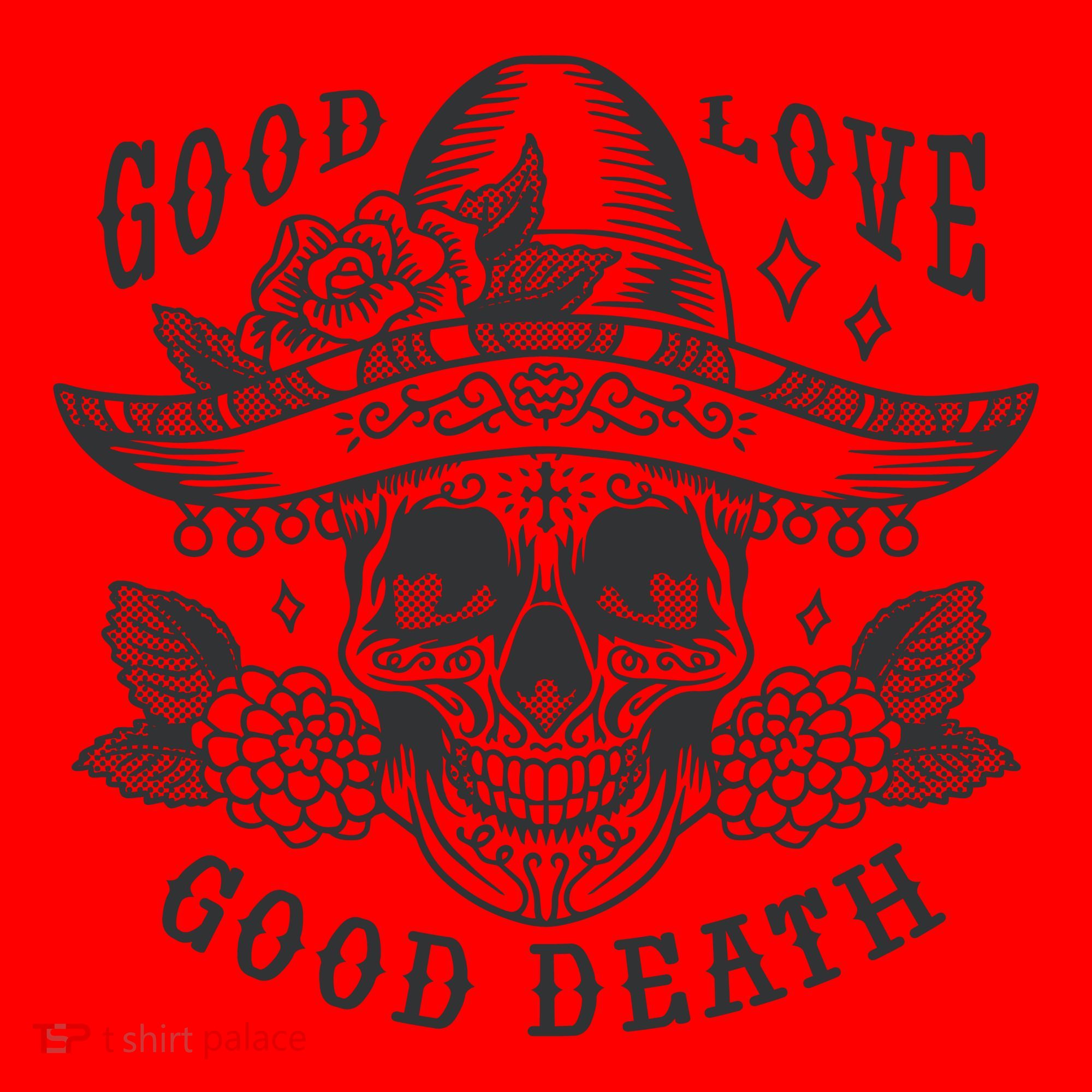 Good Love Good Death Skull Dia De Los Muertos Santa Hat