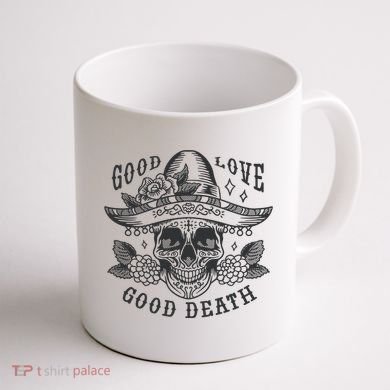 Good Love Good Death Skull Dia De Los Muertos Coffee Mug back