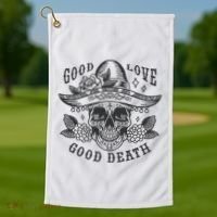 Good Love Good Death Skull Dia De Los Muertos Golf Towel thumb 1