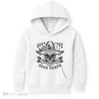 Good Love Good Death Skull Dia De Los Muertos Kids Hoodie thumb 0