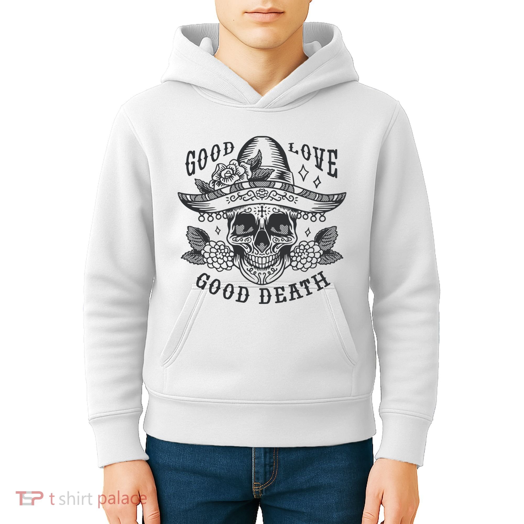 Good Love Good Death Skull Dia De Los Muertos Kids Hoodie